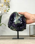 Top Quality Natural Amethyst Geode Specimen with Green Jasper Shell - MWS2823