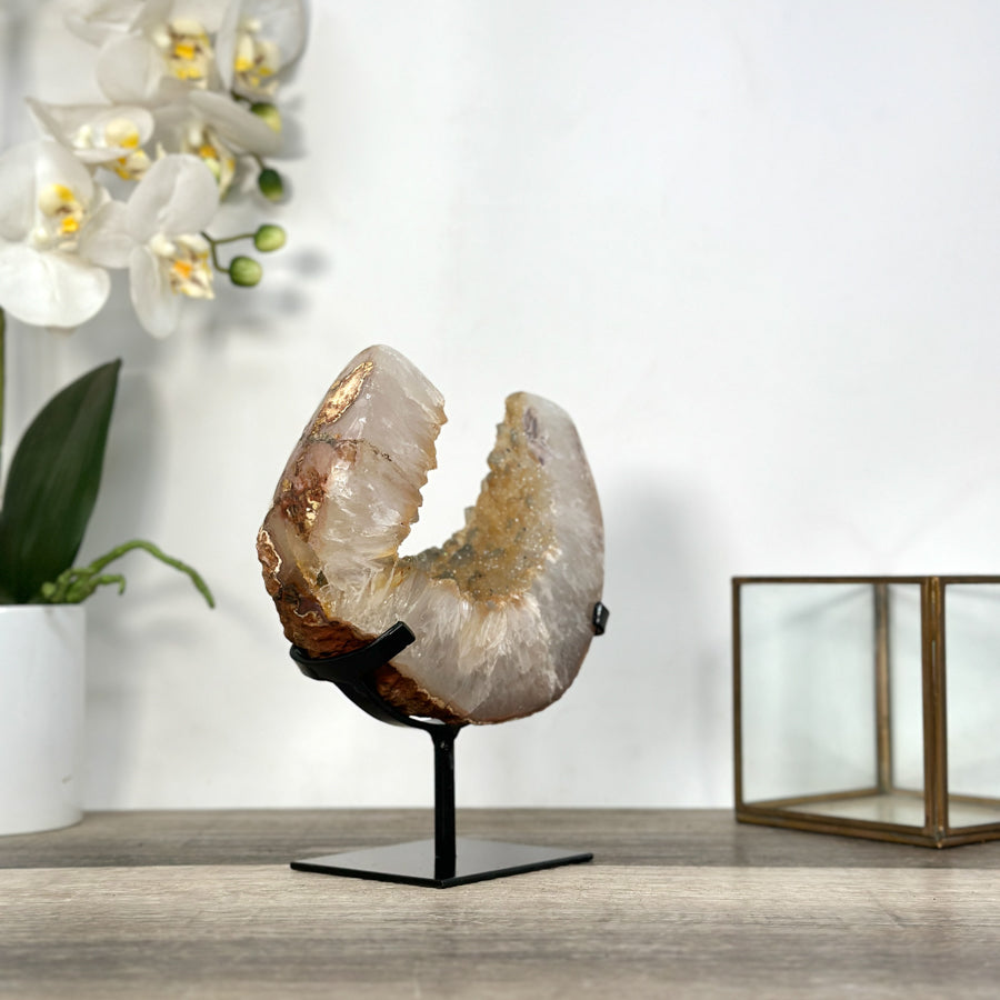 Natural Yellow Quartz Specimen – Elegant Crystal Display for Office Decor - MWS2732
