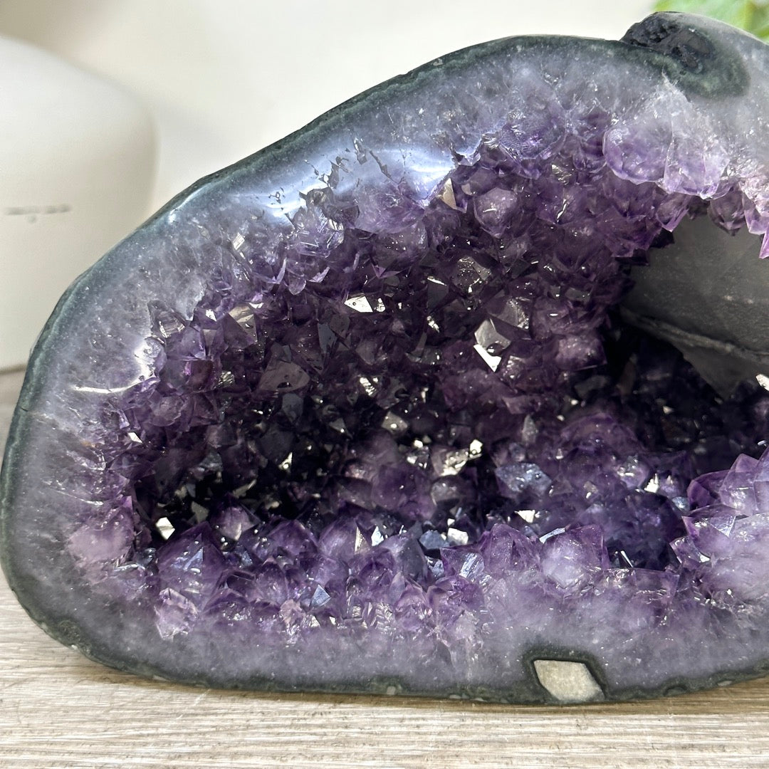 Natural Amethyst Geode with Calcite Inclusion from Uruguay - STGE0064