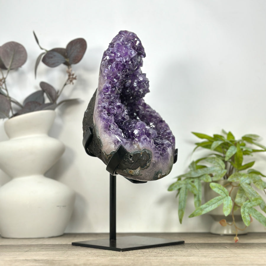 Huge Natural Uruguayan Amethyst Specimen on Stand for Home Decor - MWS3223