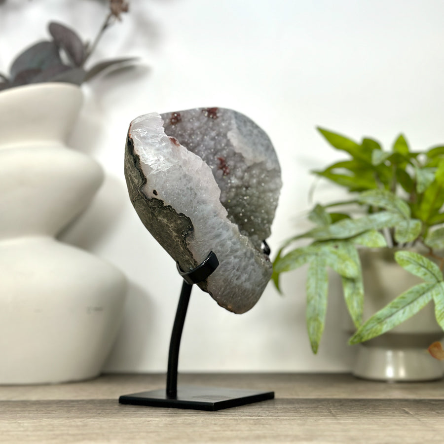 Natural Green Tone Sugar Quartz Specimen - Stand Included - MWS3159