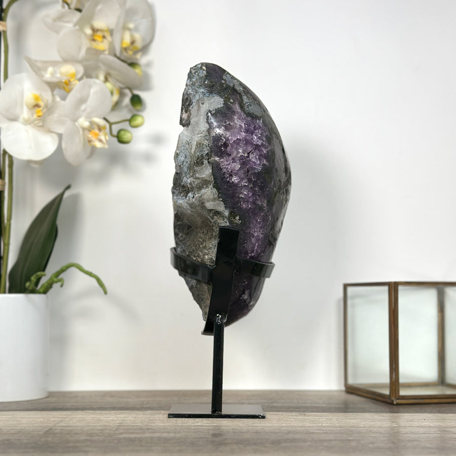 Amethyst Geode Mineral Specimen with Deep Purple Crystals for Home Decor - MWS2648