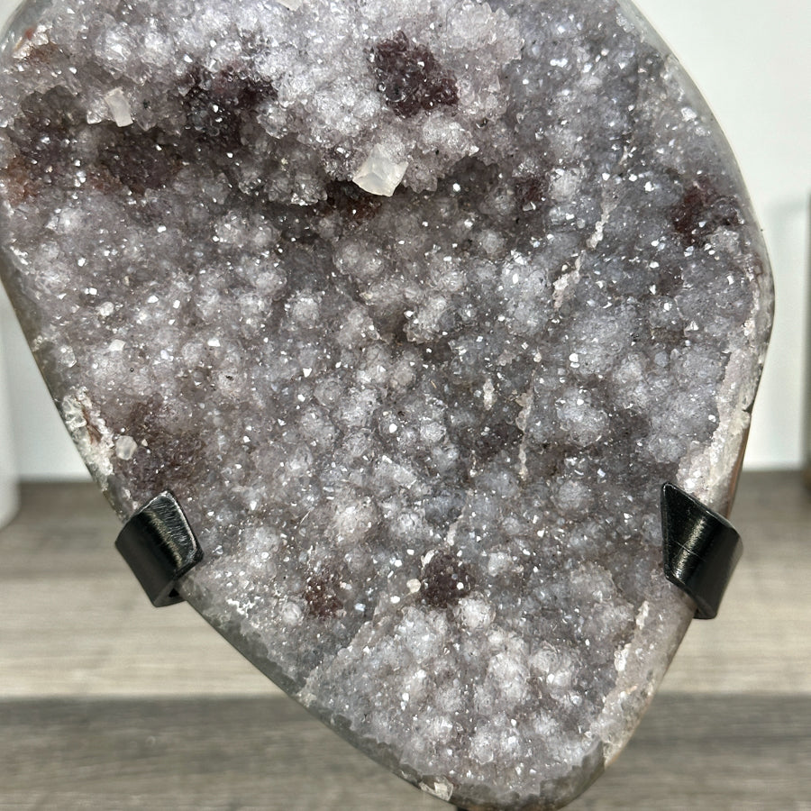 Sugar Quartz Druzy Geode on Stand - MWS2876