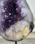 Uruguayan Amethyst Geode with Calcite Inclusion on Metal Stand - MWS3330