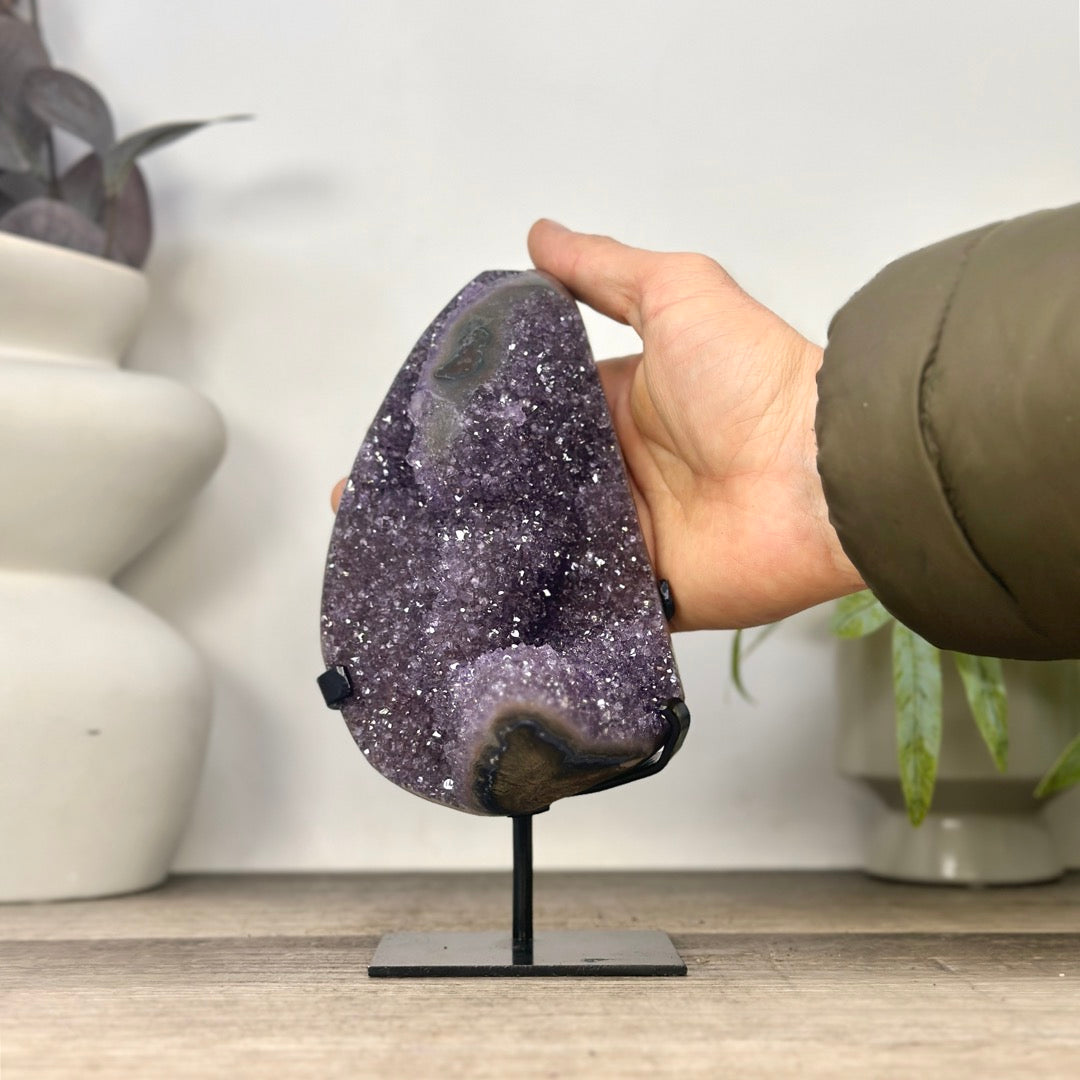 Natural Amethyst Stone Specimen on Stand - MWS3350