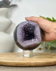 Natural Large Amethyst & Agate Sphere Geode - SPH0188