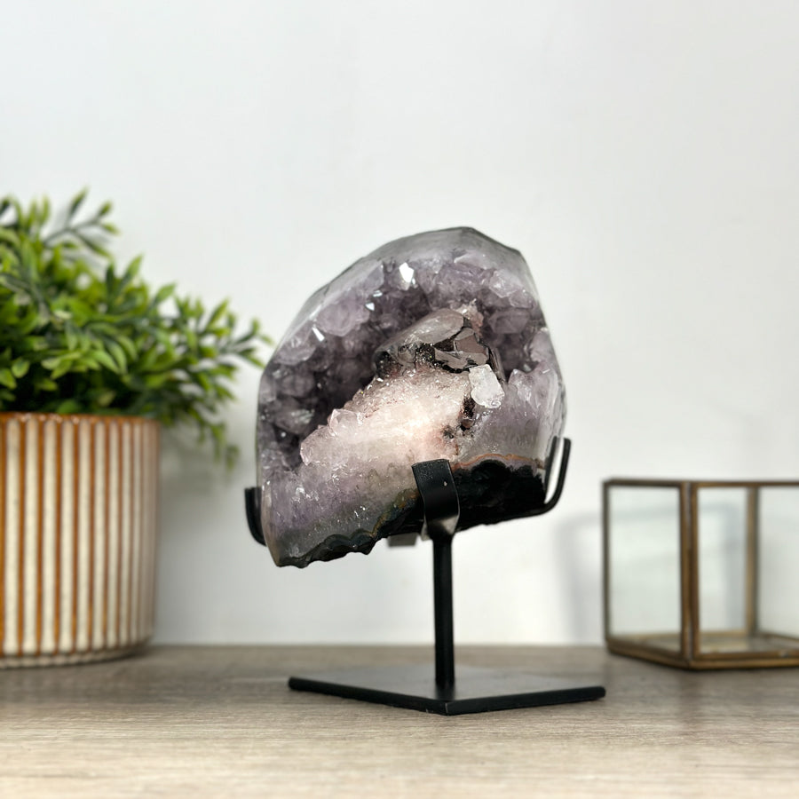 Natural amethyst Geode with Calcite Formation - MWS2424
