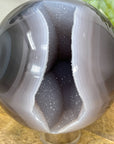 Natural Blue Banded Agate & Druzy Sphere Geode - SPH0161