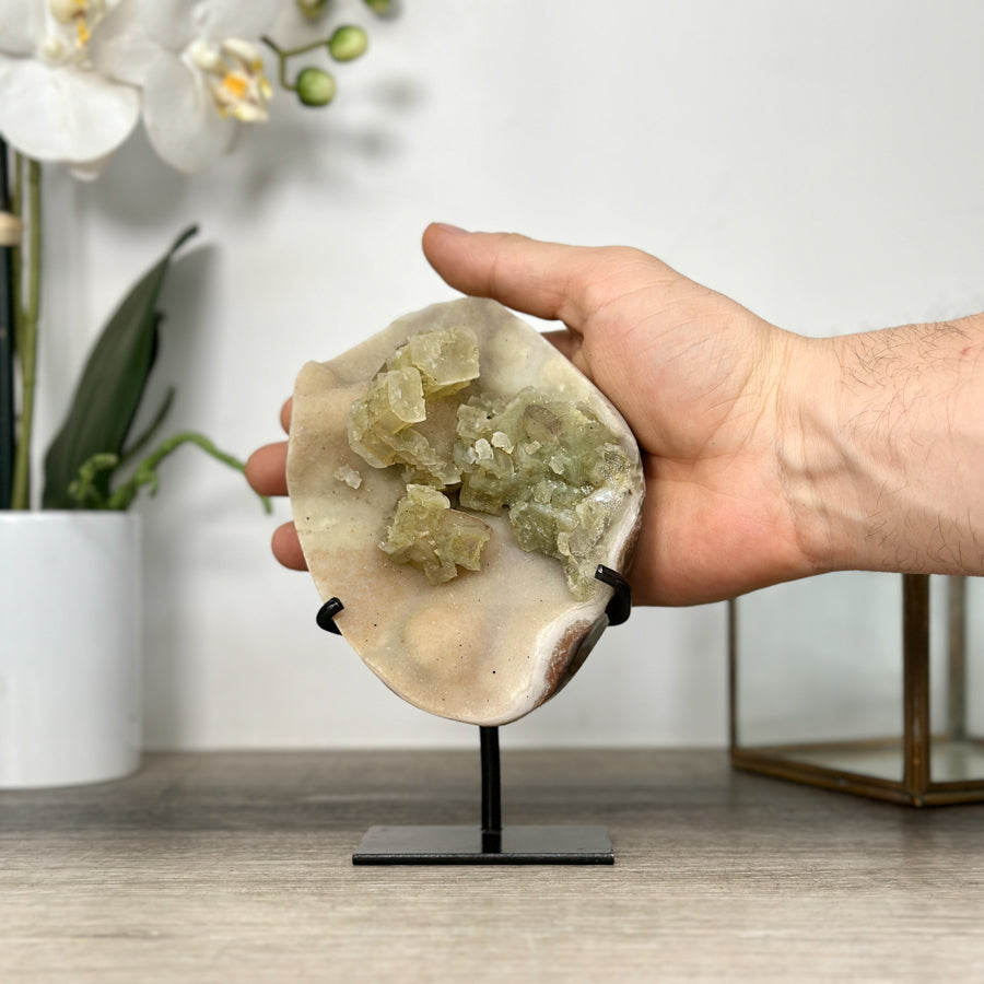 Natural Quartz Druzy With Calcite Specimen - MWS2519