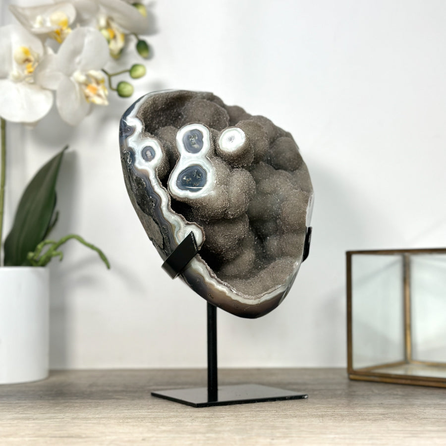 Unique Natural Agate &amp; Jasper Crystal Formaition on Stand - MWS2559