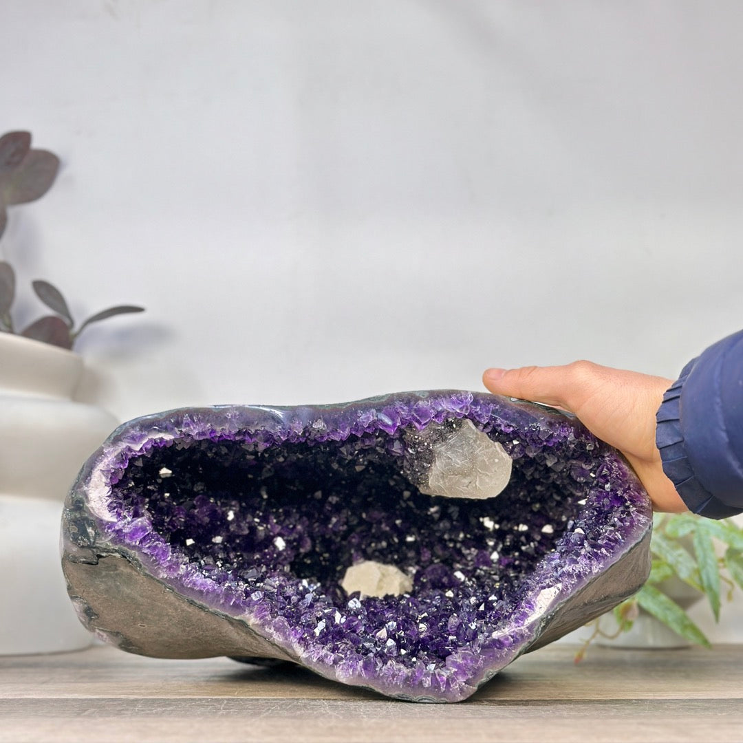 Huge Natural Amethyst Geode with Calcite Formations - STGE0089