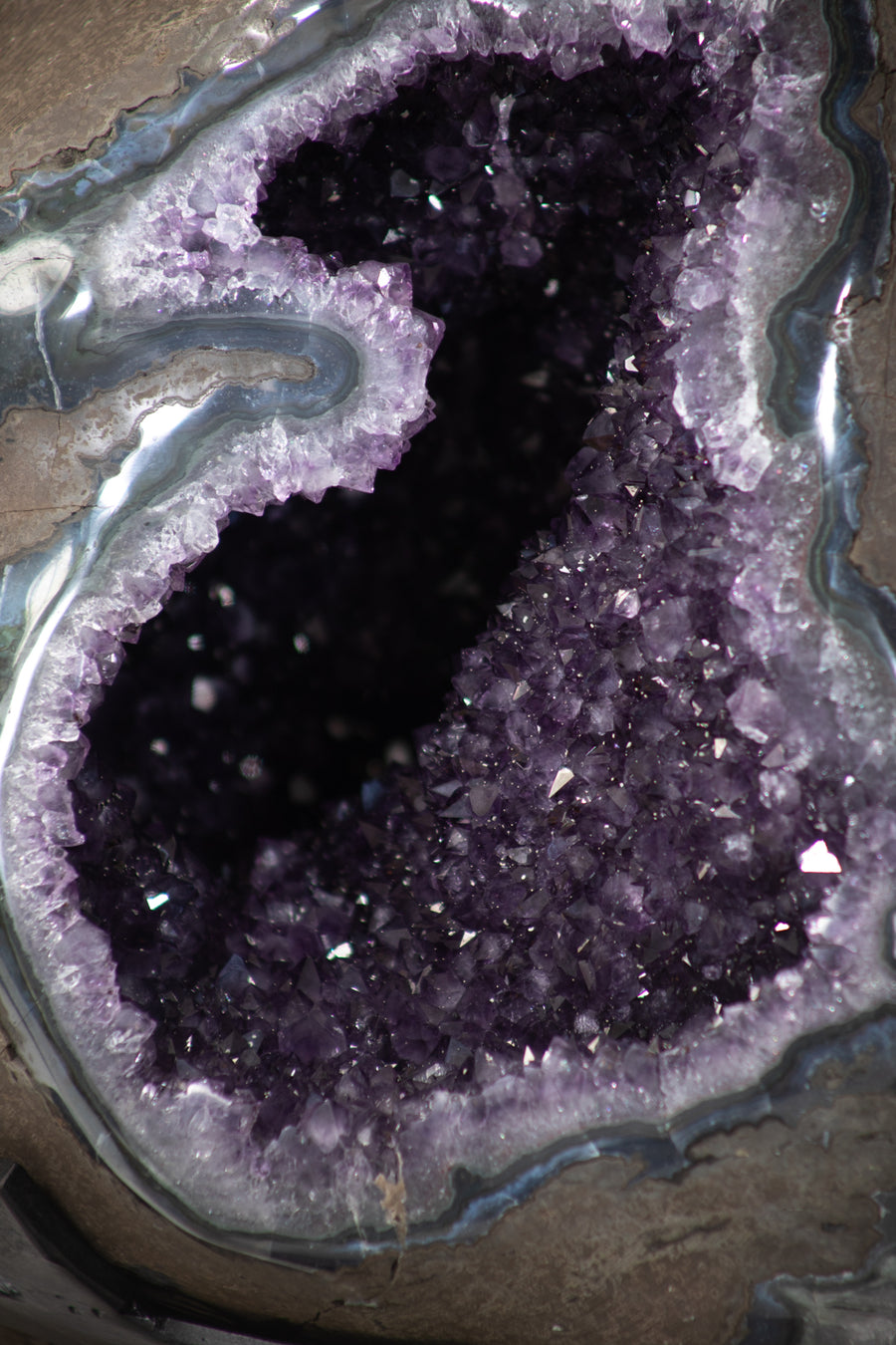 XXL Natural Amethyst Geode on Rotery Stand - AWS1454