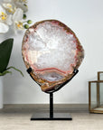 Natural Red Jasper Slice with Metallic Stand - MWS2229