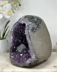 Large Amethyst Stone Geode with Calcite Crystal Formations - STGE0013