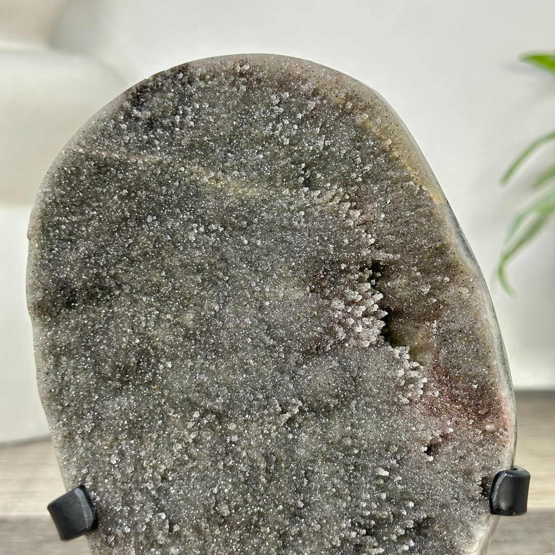 Green Sugar Quartz Cluster on Handmade Metal Stand - MWS3332