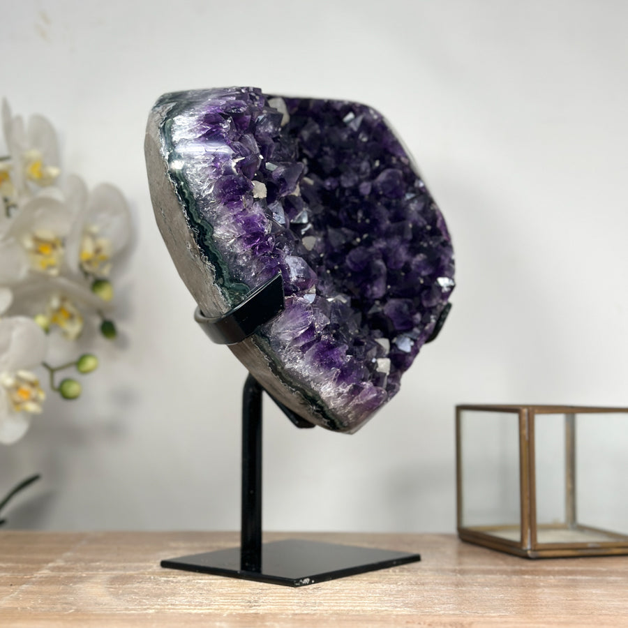 Uruguayan Amethyst Geode with Beautiful Calcite Formations - MWS1846