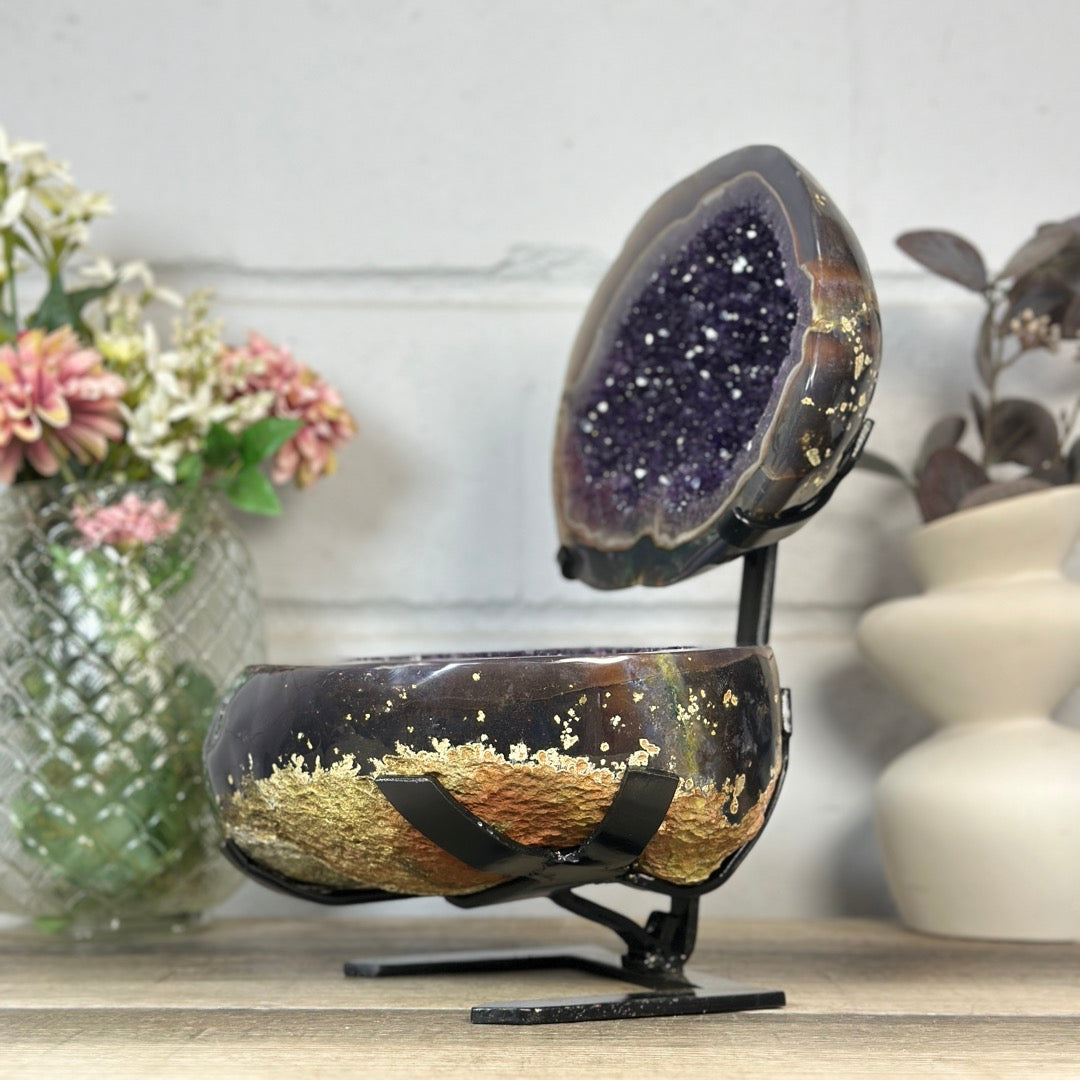 Huge Natural Amethyst Geode with Agate Shell - MWS3403