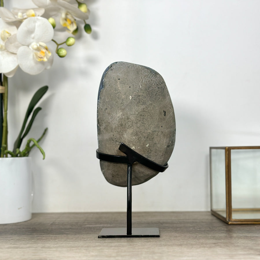 Stunning Natural Amethyst Crystal with Blue Banded Agate Matrix - MWS2591