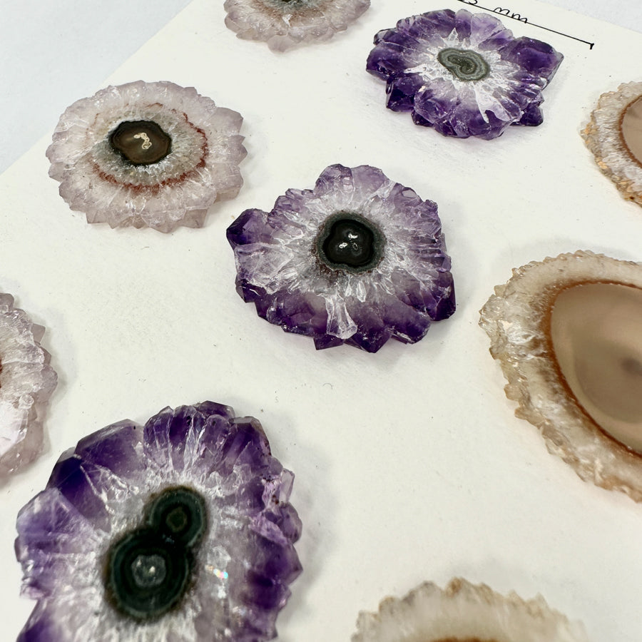 Genuine Amethyst &amp; Agate Stalactite Slices Flat - Perfect for Crafting Unique Jewelry - STS0033