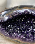 Natural Deep Purple Amethyst Geode with Agate Shell - STGE0102
