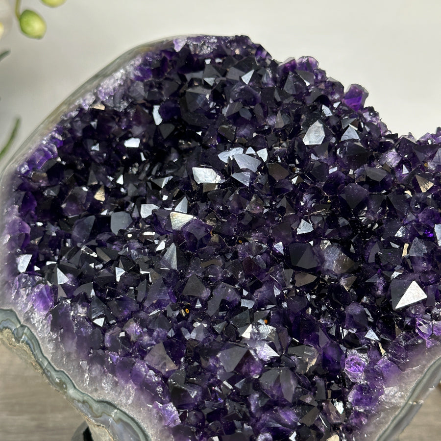 Natural Amethyst Crystal Specimen With Blue Banded Agate – Unique Purple Display Piece for Home Decor - MWS2502