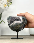 Natural Agate Stone Geode on Stand