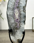 Natural Quartz & Amethyst Stone Geode Slice on Stand - MWS3004