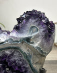 Amethyst Geode with Deep Purple and Green Bands – Natural Display Piece on Stand - MWS2817