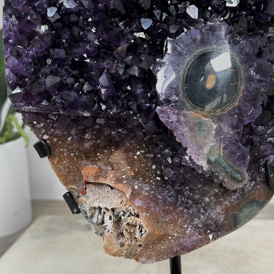 Deep Purple Amethyst Cluster with Stalactite Eye Formation - MWS1436