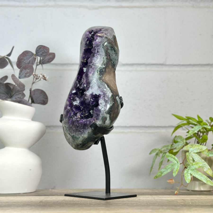 Natural Amethyst Geode with Huge Deep Purple Crystals - MWS3154