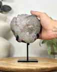 Natural Sugar Quartz Mineral Specimen on Metal Stand - MWS3048