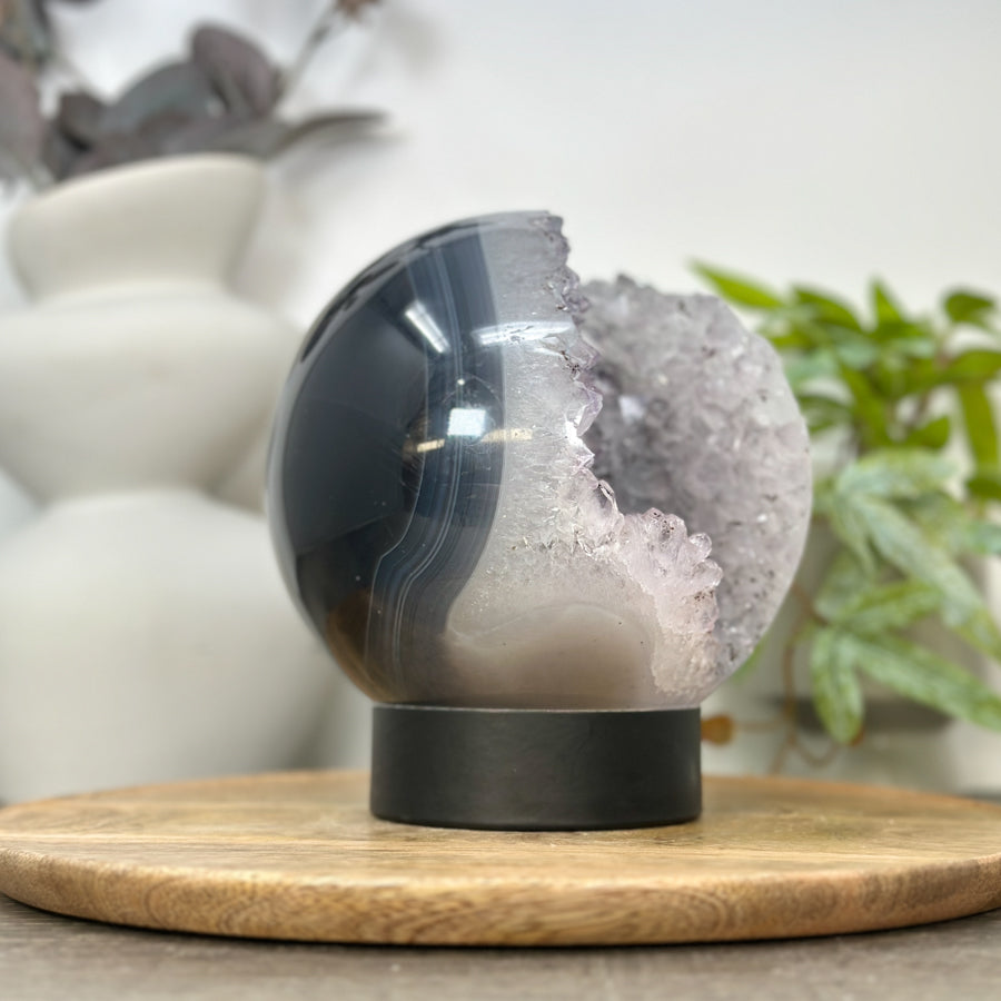 Huge Quartz &amp; Agate Sphere Geode - SPH0192