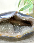 Blue Agate & Quartz Druzy Stone Geode - STGE0075