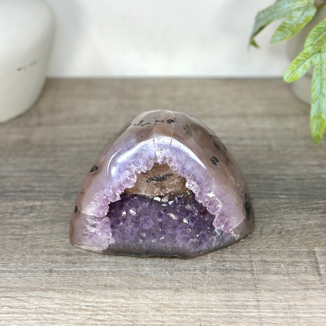 Amethyst Geode with Calcite Inclusion - STGE0104