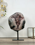 Natural Quartz Geode with Rare Calcite Formations & Red Hematite - MWS3035