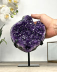 Natural Uruguayan Amethyst Statement Piece on Metal Stand - MWS2844