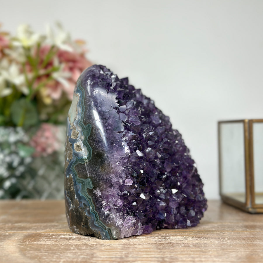 Large Natural Deep Purple Amethyst Cathedral with Polished Edges - CBP1084
