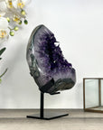 Natural Large Amethyst Geode with Shinny Crystals on Metal Stand - MWS2797