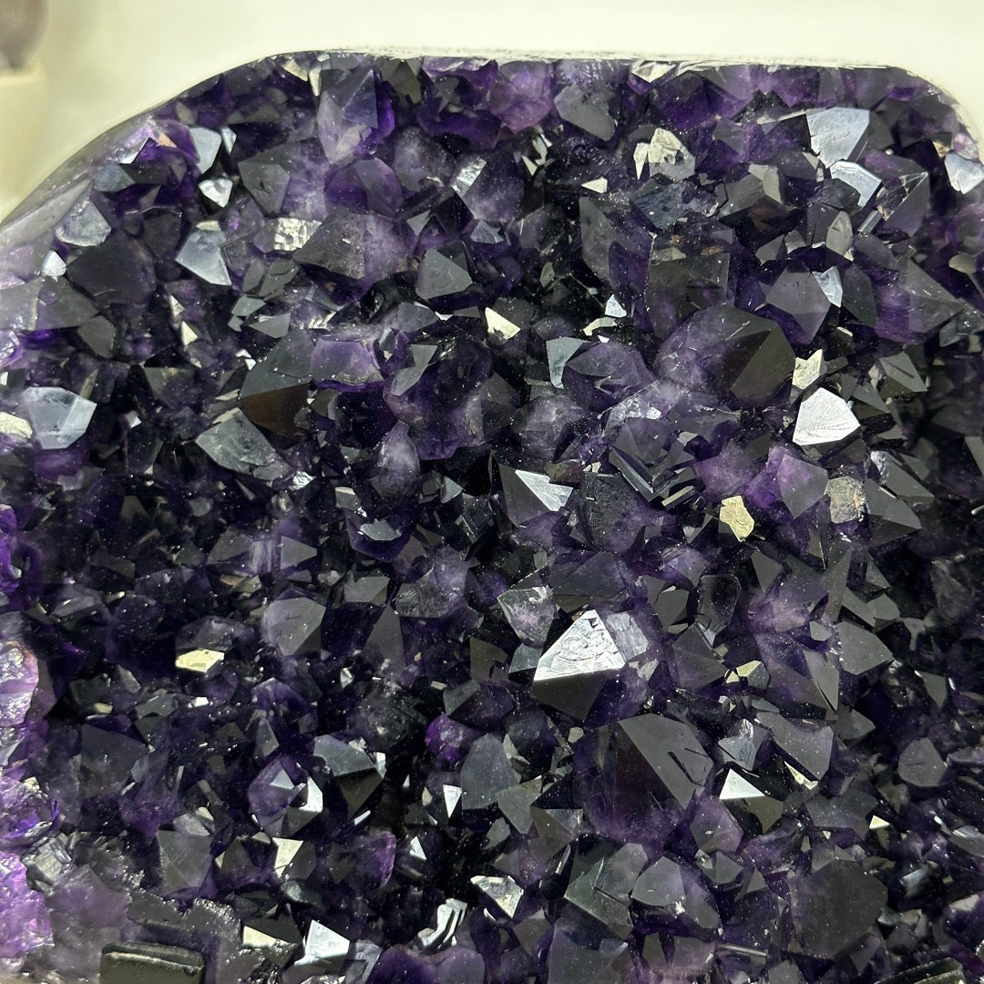 A Grade Natural Amethyst Crystal Specimen on Metal Stand - MWS3393