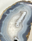 Unique Blue Banded Agate & Quartz Statement Piece - MWS3038