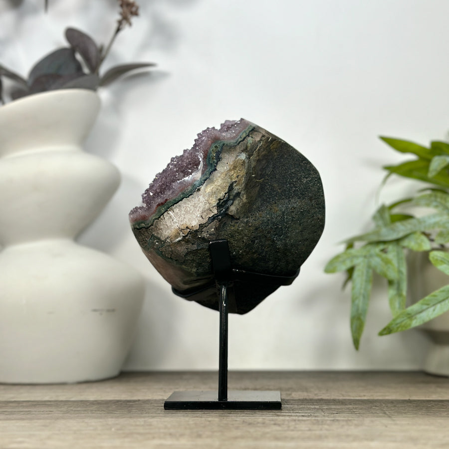 Unique Natural Amethyst &amp; Calcite Crystal Specimen - MWS3215