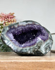 Amethyst Geode with Green Jasper Shell & Deep Purple Crystal Cavity - STGE0009