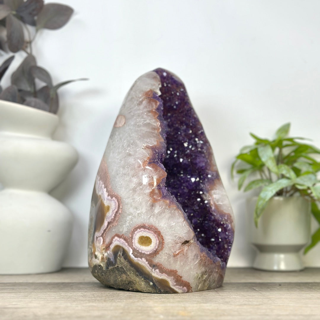 Natural Uruguayan Amethyst Crystal Cluster with XXL Deep Purple Crystals - CBP1404