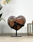 Natural Amethyst Crystal Heart with Calcite Inclusions - HST0319