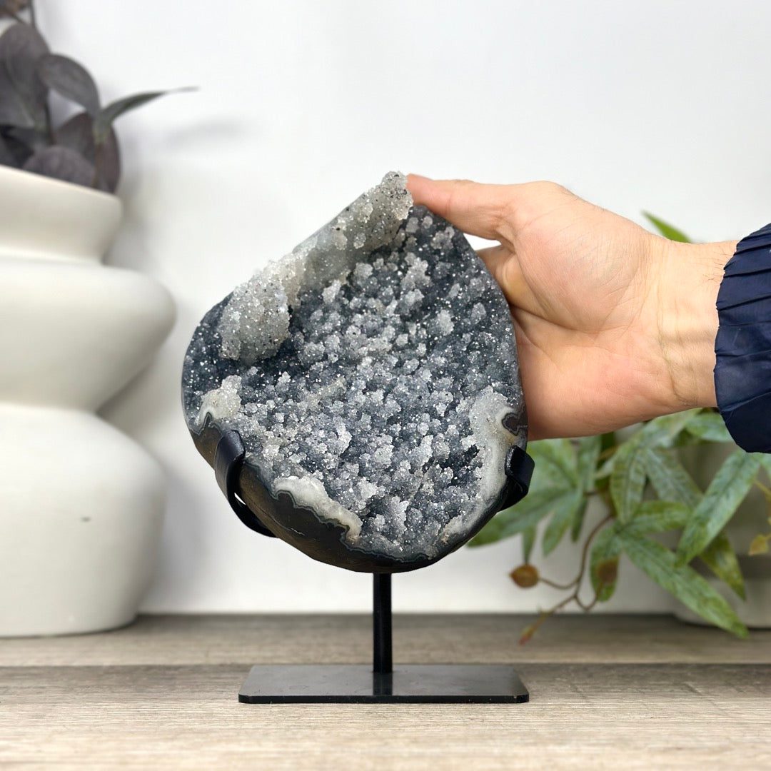 Uruguayan Grey Quartz with Micro Stalactites Formations - MWS3295