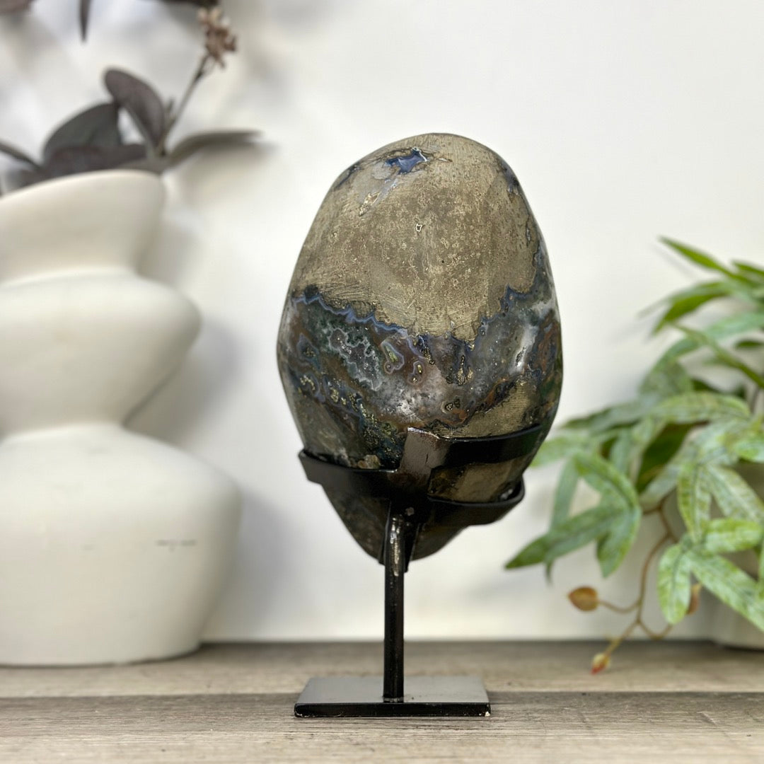 Natural Uruguayan Crystal Geode on Stand with Stalactite Formations - MWS3276