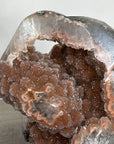 Unique Orange Sugar Druzy Crystal on Metal Stand – Stunning Natural Stone for Meditation Space Decor - MWS2707