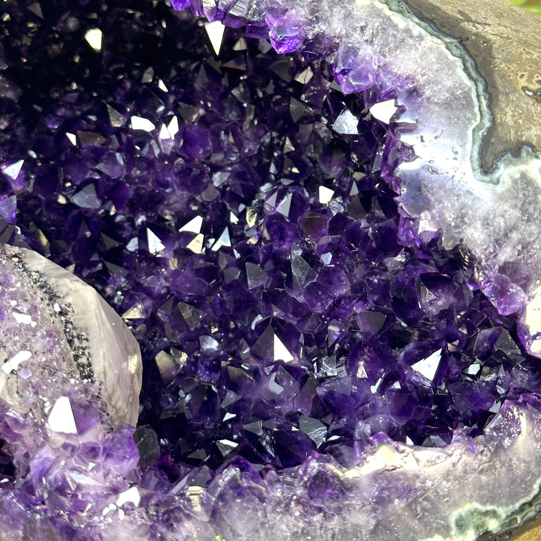 Huge A Grade Amethyst Geode with unique Calcite Crystal Formation - STGE0055
