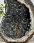 Natural Agate & Green Quartz Druzy Stone Flame Carving - FST0168