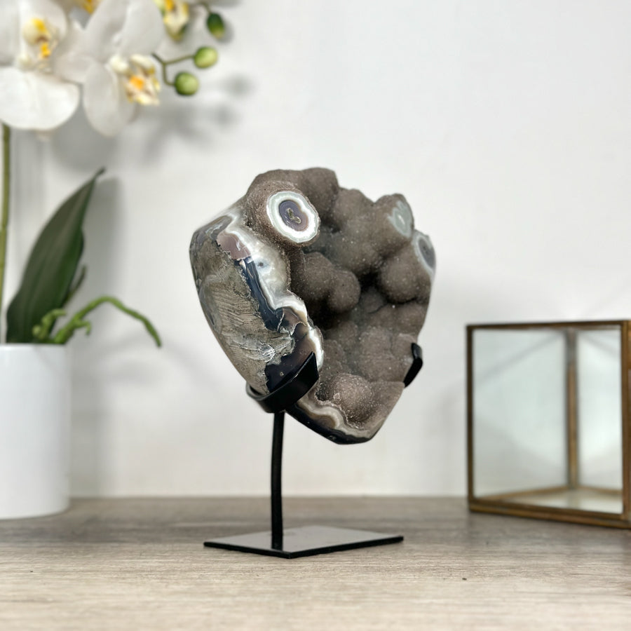 Rare Quartz Druzy &amp; Jasper Formation Full of Stalactites – Unique Natural Display Piece - MWS2511